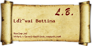 Lévai Bettina névjegykártya